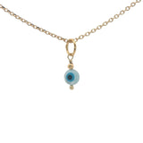 Collier doré oeil rond en nacre 42 cm