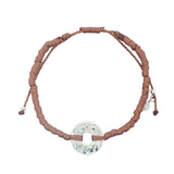 Colored cord bracelet and hammered hole piece