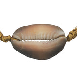 Gold braided cord and shell bracelet