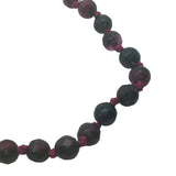 Collier doré perles violines avec noeuds violets 75 cm