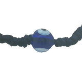 Bracelet doré cordon tressé bleu marine oeil bleu