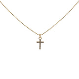 Collier doré croix zircons 38 cm
