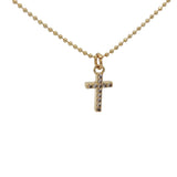 Collier doré croix zircons 38 cm