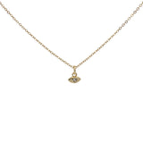Collier doré oeil zircon 38 cm