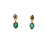 Golden earrings duo pear stones