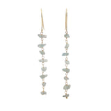 Golden earrings and raw stones