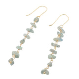 Golden earrings and raw stones