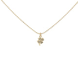 Collier doré petit trèfle porte bonheur avec zircons 38 cm