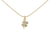 Collier doré petit trèfle porte bonheur avec zircons 38 cm