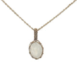 Collier doré Johri Bazaar pierre de lune et fil doré 42 cm