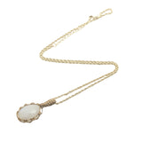 Collier doré Johri Bazaar pierre de lune et fil doré 42 cm