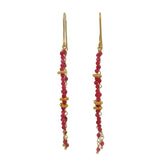 Boucles dorées pendantes Jade rose