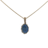 Collier doré Johri Bazaar lapis lazulis et fil doré 42 cm