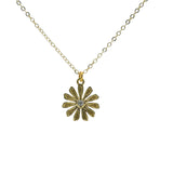 Collier doré marguerite et zircon 50cm