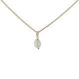Collier doré et pierre préhnite 42cm