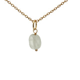 Collier doré et pierre préhnite 42cm