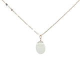 Collier doré scarabée taillé dans du quartz citron 42 cm