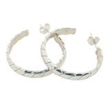 Créoles argent 925 torsadées plates