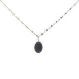 Collier doré scarabée taillé dans du quartz fumé 42 cm