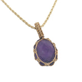 Collier doré Johri Bazaar améthyste et fil doré 42 cm