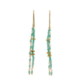 Golden hanging earrings with stones