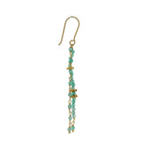 Golden hanging earrings with stones