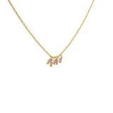 Gold necklace with natural stone tassels