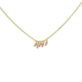 Gold necklace with natural stone tassels