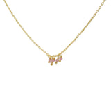 Gold necklace with natural stone tassels