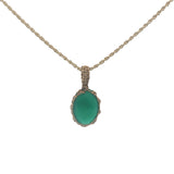 Collier doré Johri Bazaar onyx verte et fil doré 42 cm