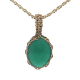 Collier doré Johri Bazaar onyx verte et fil doré 42 cm