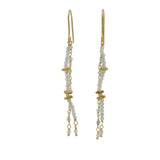 Boucles dorées pendantes labradorite