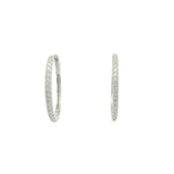 925 silver and zircon hoop earrings 2cm (L)