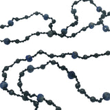 Collier doré onyx noire cabochon perles onyx noire et lapis lazulis 60 cm