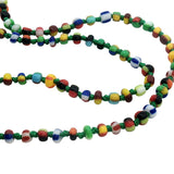 Collier doré perles multicolores médaille zircons 38 cm