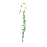 Golden hanging earrings with stones