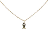 Collier doré poisson 38 cm