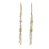 Golden hanging earrings with stones