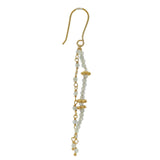 Golden hanging earrings with stones