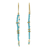 Golden hanging earrings with stones