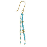 Golden hanging earrings with stones