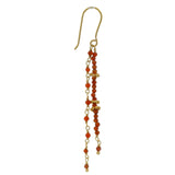 Golden hanging earrings with stones