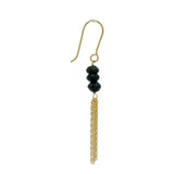 Golden earrings with 3 stones and chains