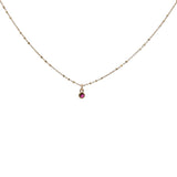 Collier doré zircon fushia 38 cm