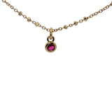 Collier doré zircon fushia 38 cm
