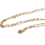 Collier doré zircon fushia 38 cm