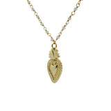 Collier santa maria préhnite et coeur 50cm