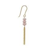 Golden earrings with 3 stones and chains