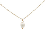 Collier doré perle d'eau douce 42 cm