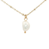 Collier doré perle d'eau douce 42 cm